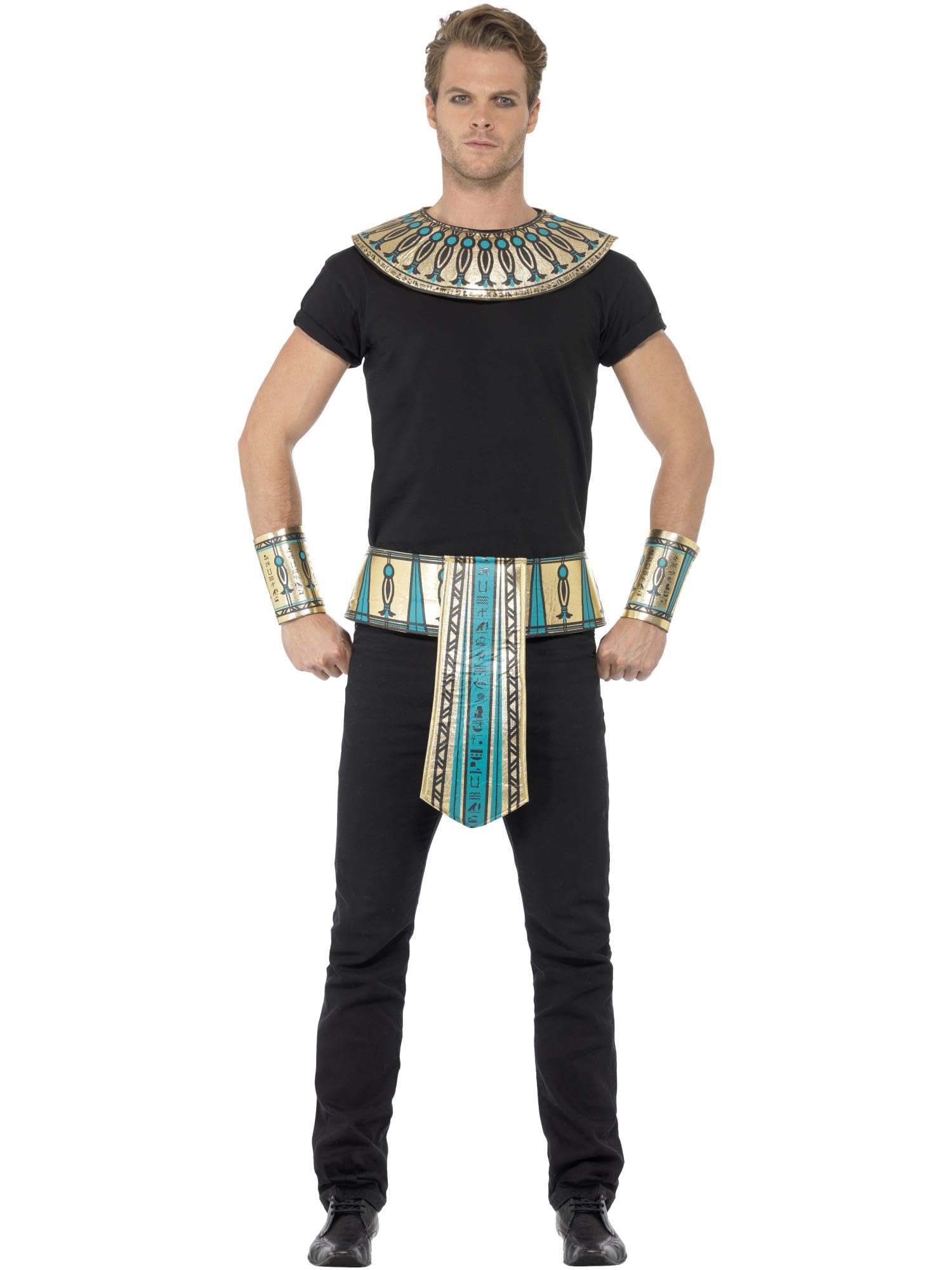 Smiffys Egyptian Costume Kit - Gold with Collar, Cuffs & Belt for Legends & Myths Dress Up 2