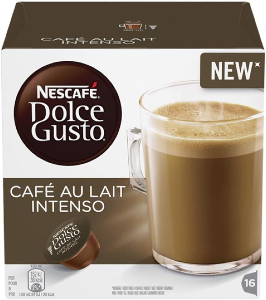 NESCAFÉ Dolce Gusto Café Au Lait Intenso Coffee Pods, 16 Capsules (48 Servings)