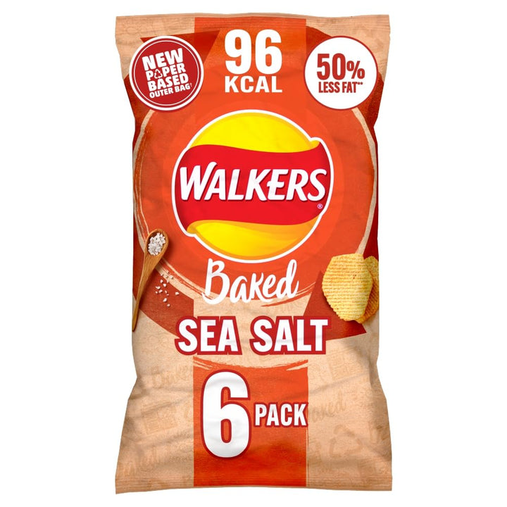 Walkers Baked Snacks Sea Salt 6 x 22g