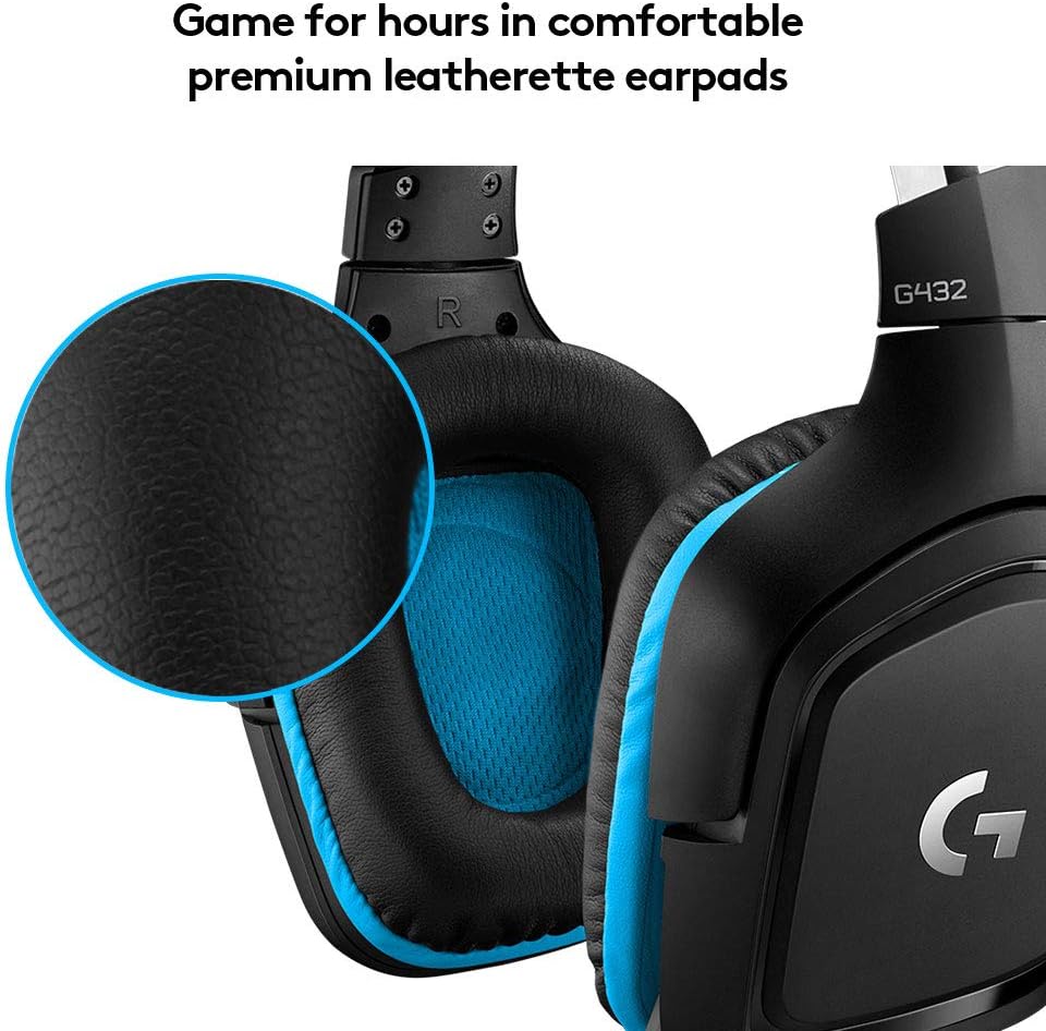 Logitech G432 Kabelgebundenes Gaming-Headset mit 7.1 Surround Sound, DTS Headphone:X 2.0, 50-mm-Treibern 6