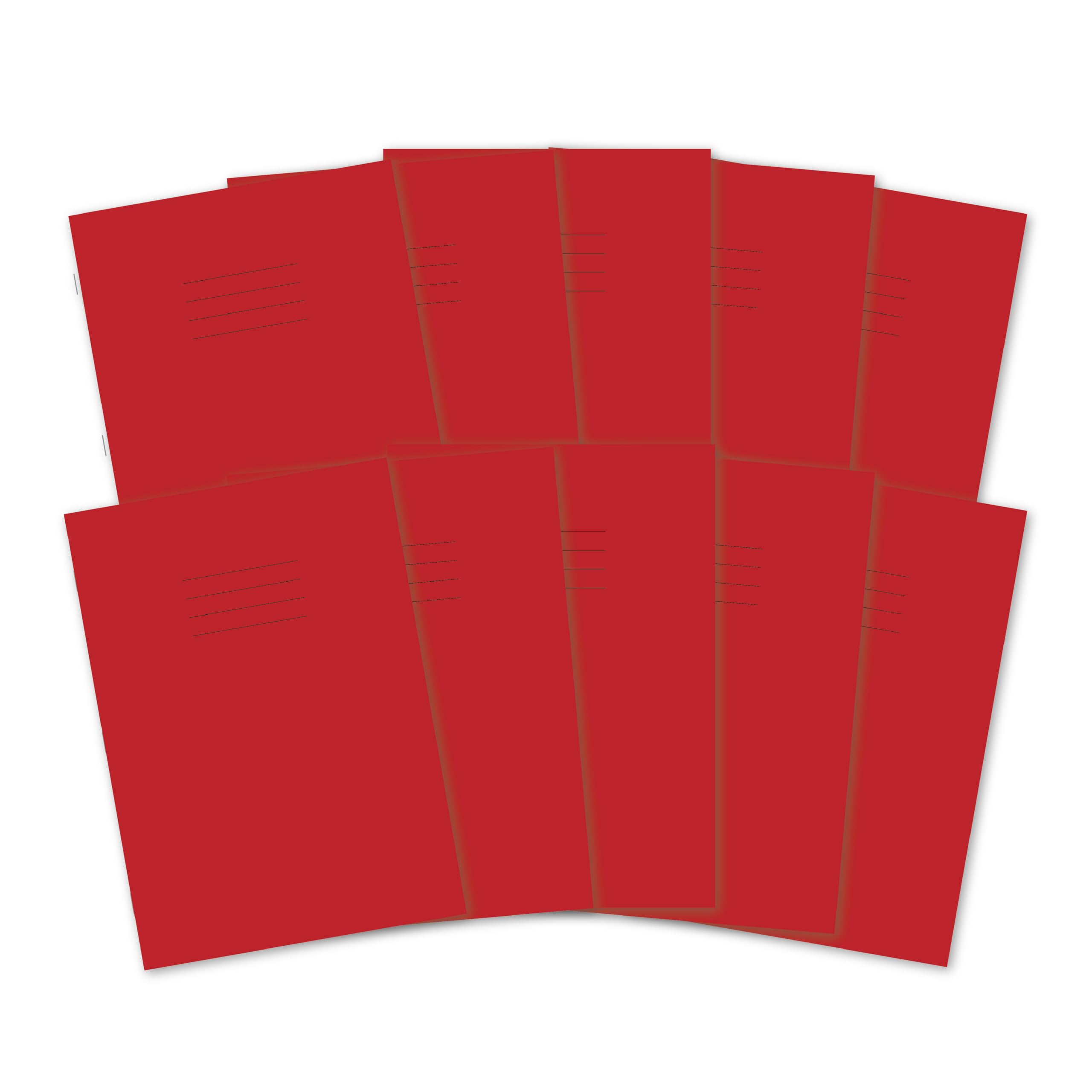 Hamelin A4 Exercise Book - 8mm Ruled & Margin, 48 Pages, Red Cover | Pack of 10
