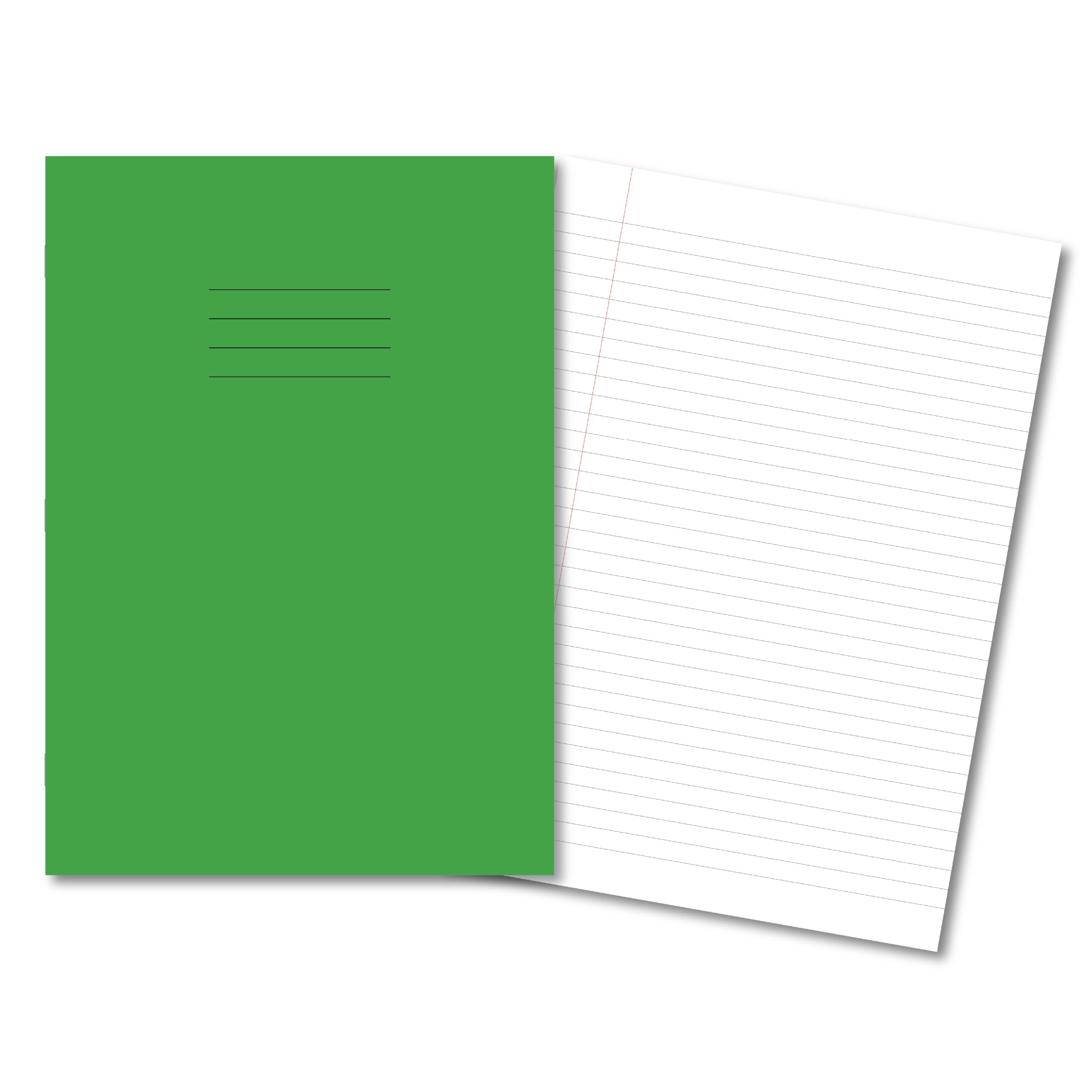 Hamelin A4 Exercise Books - 48 Pages, 8mm Ruled & Margin, Light Green | Pack of 10 3