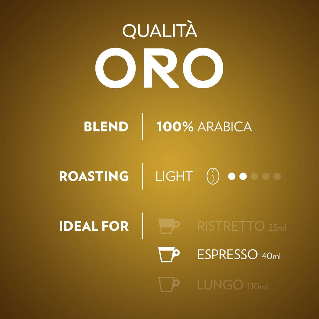 Lavazza Qualità Oro Nespresso Compatible Aluminium Capsules - 100 Pack, Zero CO2 Impact
