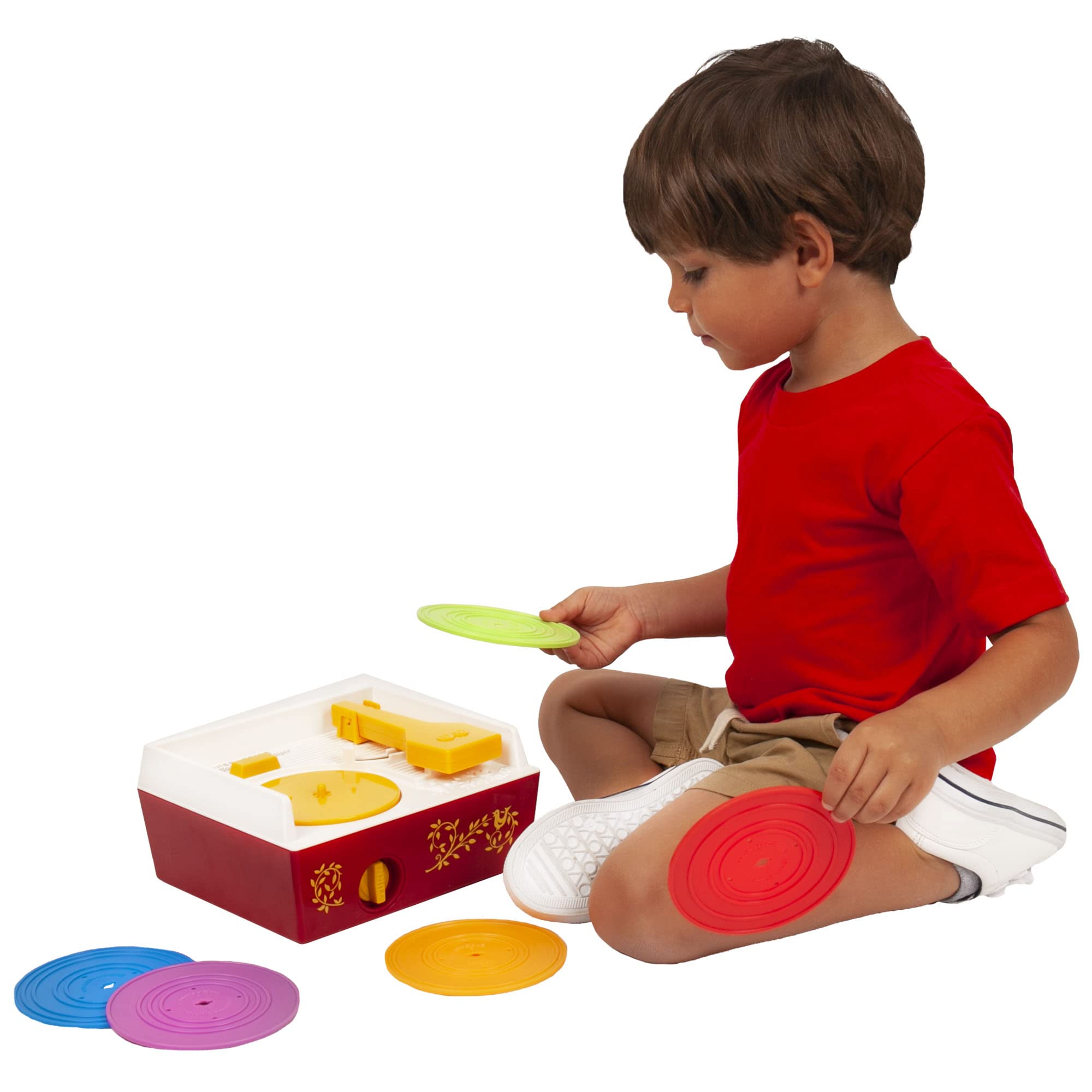 Basic Fun Fisher-Price Classics Music Box Record Player | Ages 18 Months+ | 5 Records Included 8