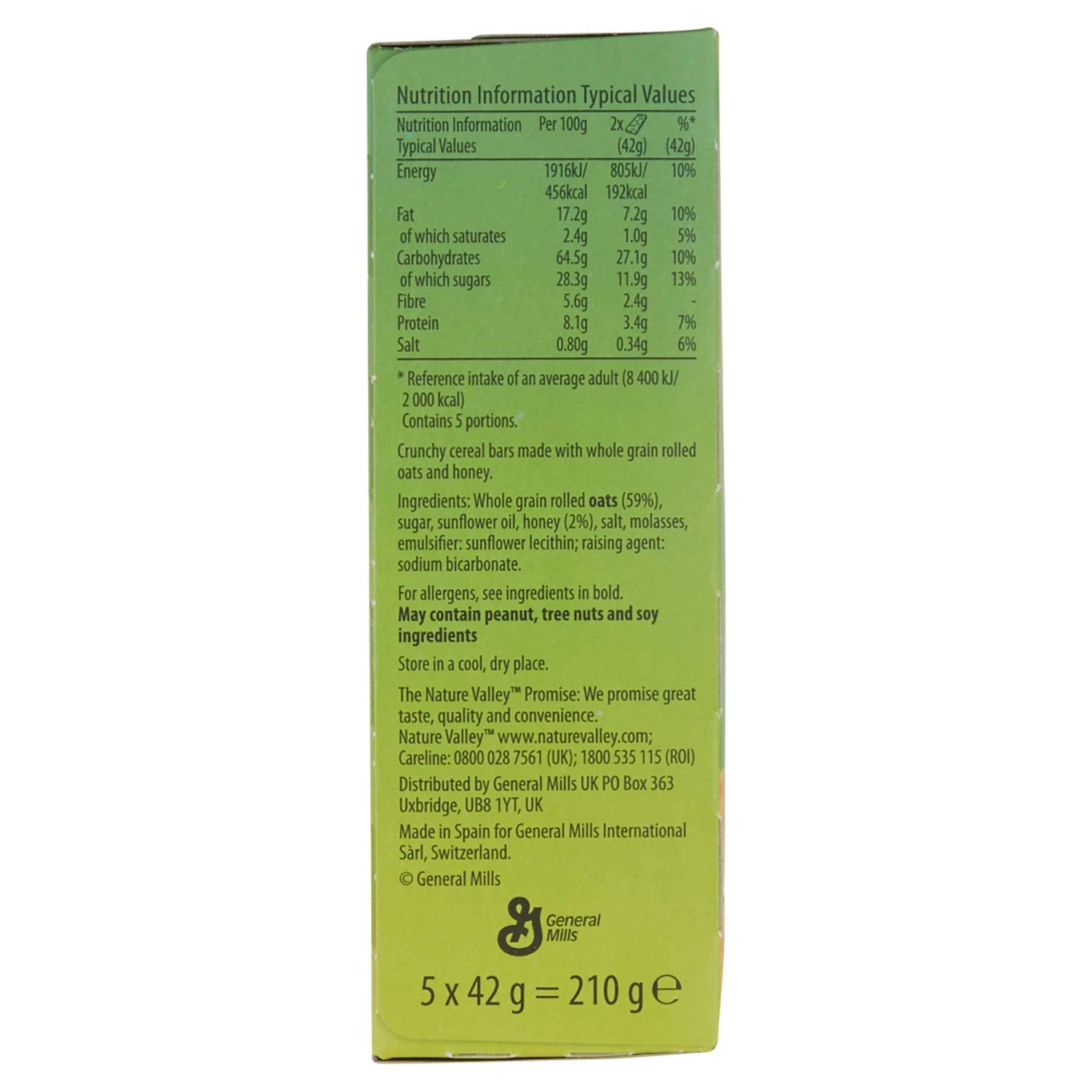 Nature Valley Knusprige Hafer- und Honig-Müsliriegel, 18er-Pack (756 g)