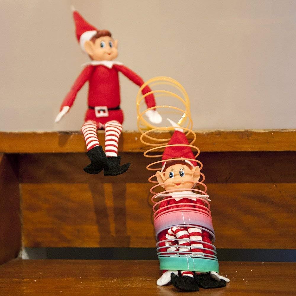 GLOW Elfie (Boy) and Elvie (Girl) Set - Naughty Christmas Elf Figures with Soft Body & Vinyl Face 4