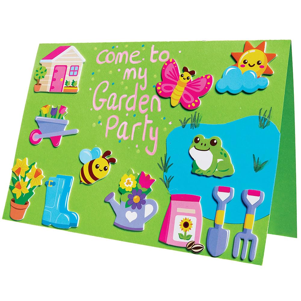 Baker Ross Spring Garden Foam Stickers WA138 - Pack of 120, Sizes 25mm-50mm