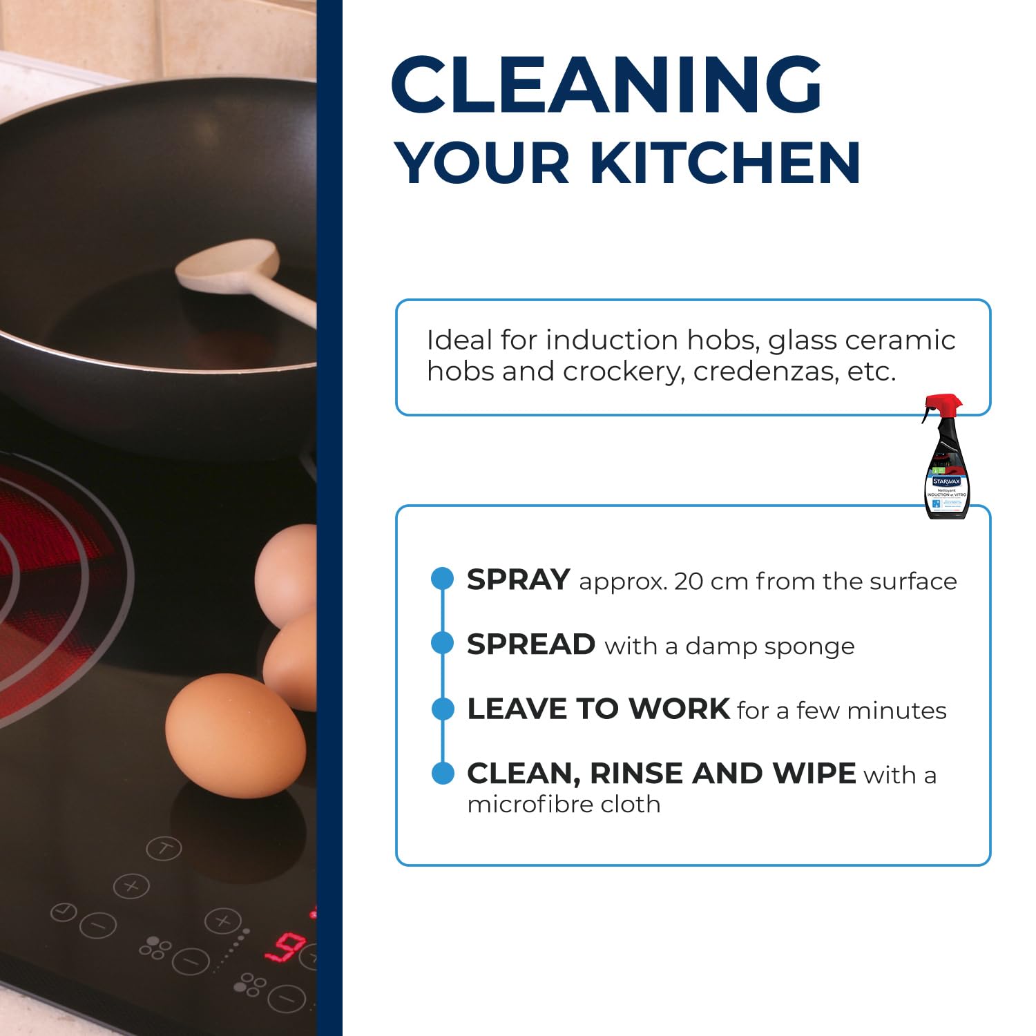 STARWAX Everyday Cleaner for Ceramic & Induction Hobs - 500ml Spray | Smear-Free Shine 4