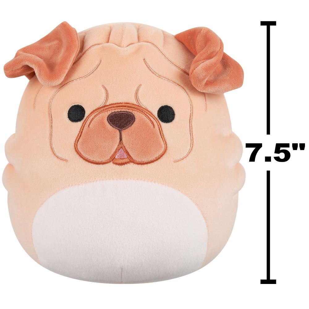 Squishmallows Morton the Brown Shar Pei Plush - Tan 7.5-Inch Stuffed Animal 7