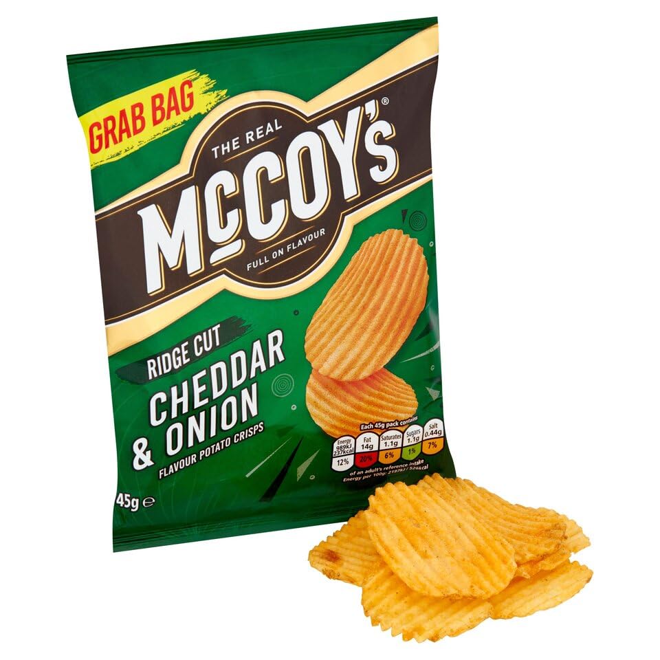 McCoys CHEDDAR &amp; ONION Grab Bag Chips 45 g (Multipack mit 36 ​​Stück) 7