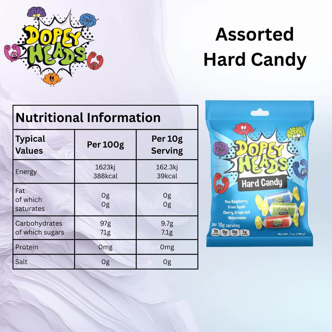 Dopey Heads Assorted Hard Candy - 5 Flavours | HALAL | 198g Bag 4