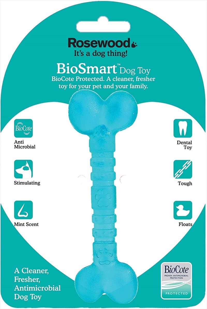 Rosewood Biosafe Puppy Bone Chew Toy - Antimicrobial, Mint Scented, Floats, Teething Relief 1