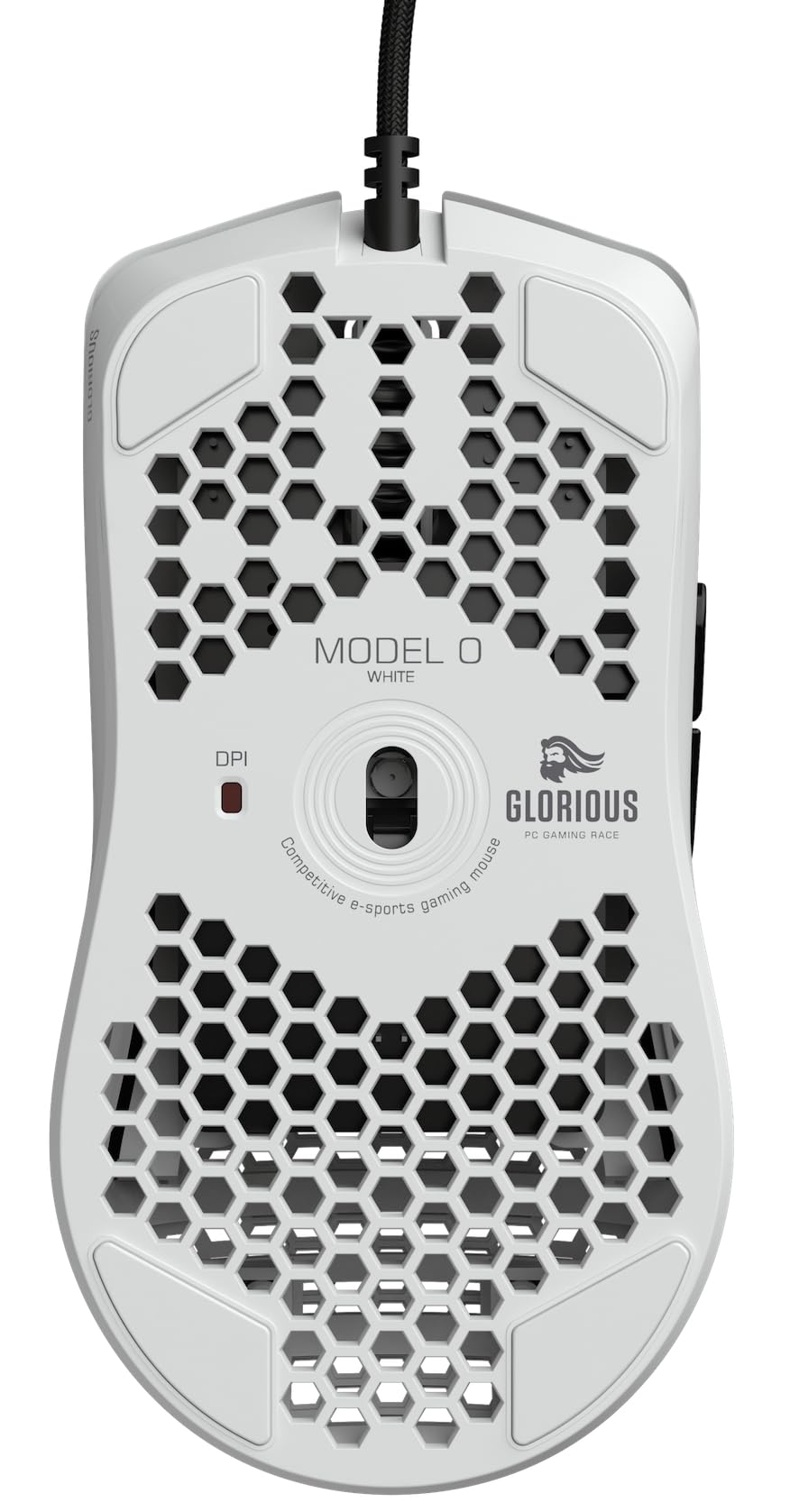GLORIOUS Model O Wired Gaming Mouse - 67g Superlight Honeycomb Design, RGB, Pixart 3360 Sensor, Omron Switches, Ambidextrous - Matte White