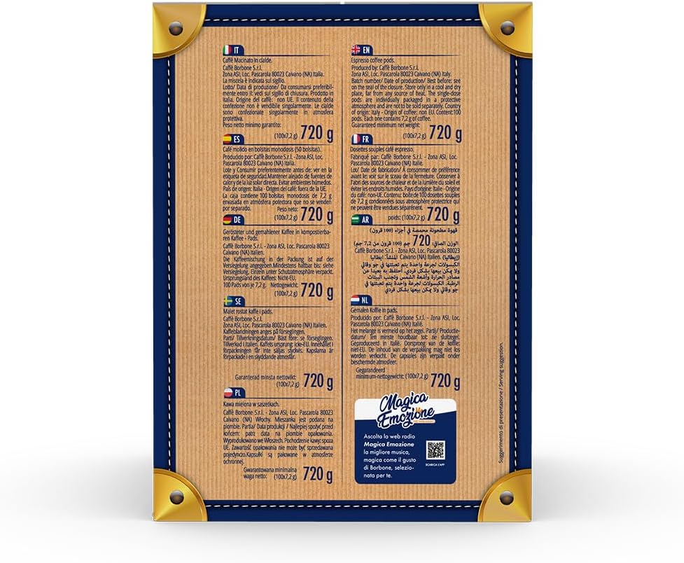 Caffè Borbone Blue Blend kompostierbare Kaffeepads – 100er-Packung, ESE 44 mm kompatibel 5