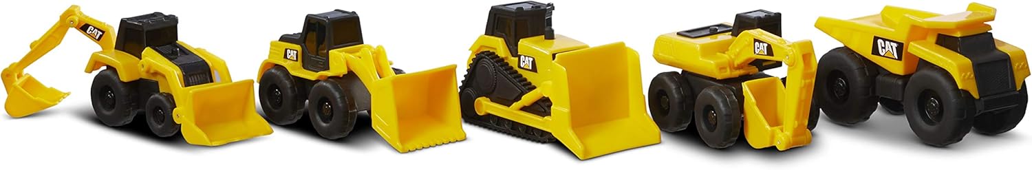 CAT Construction Little Machines 5-Pack - 3" Mini Vehicles for Kids 2+ 1