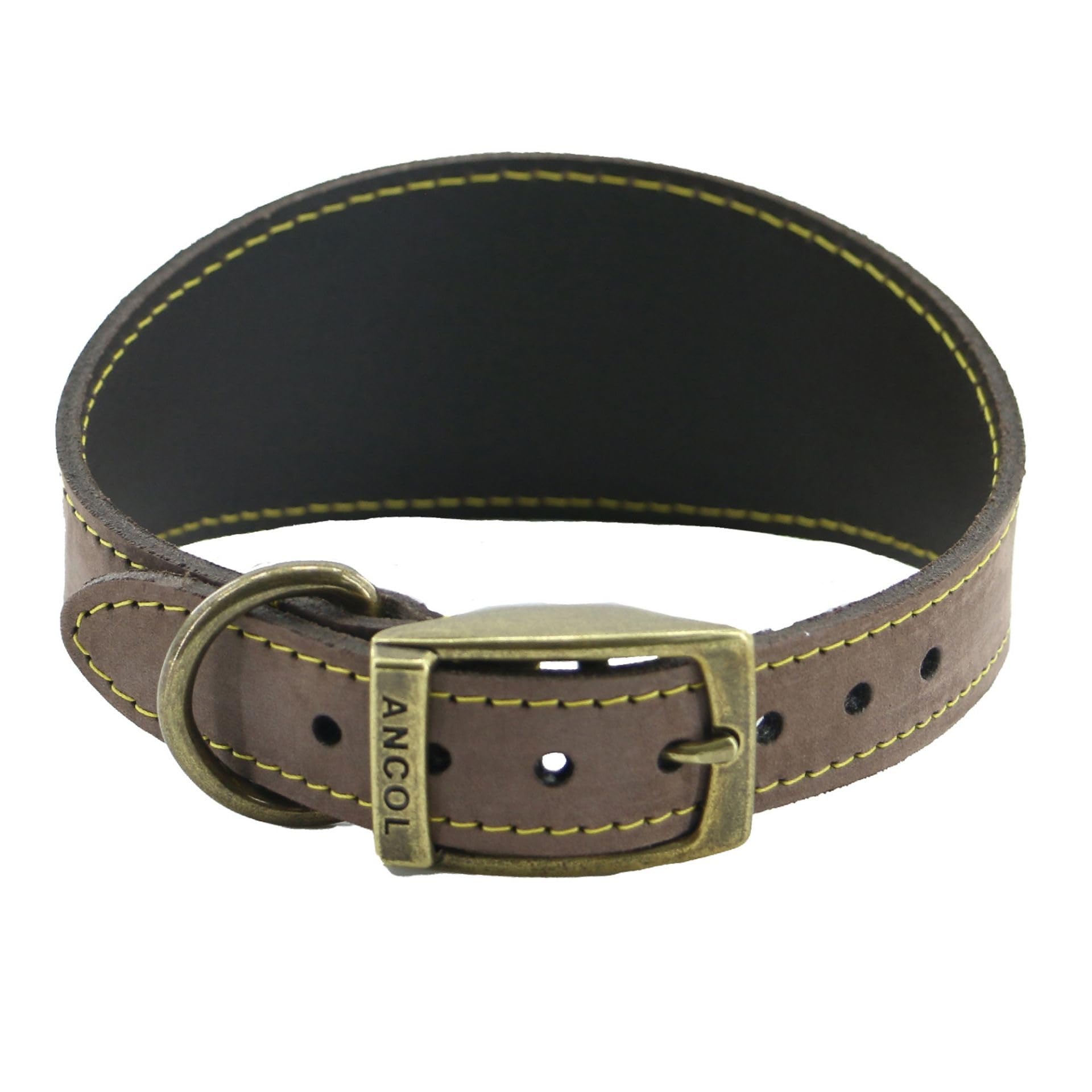 Ancol Timberwolf Leather Greyhound Collar Sable 34-43cm 1