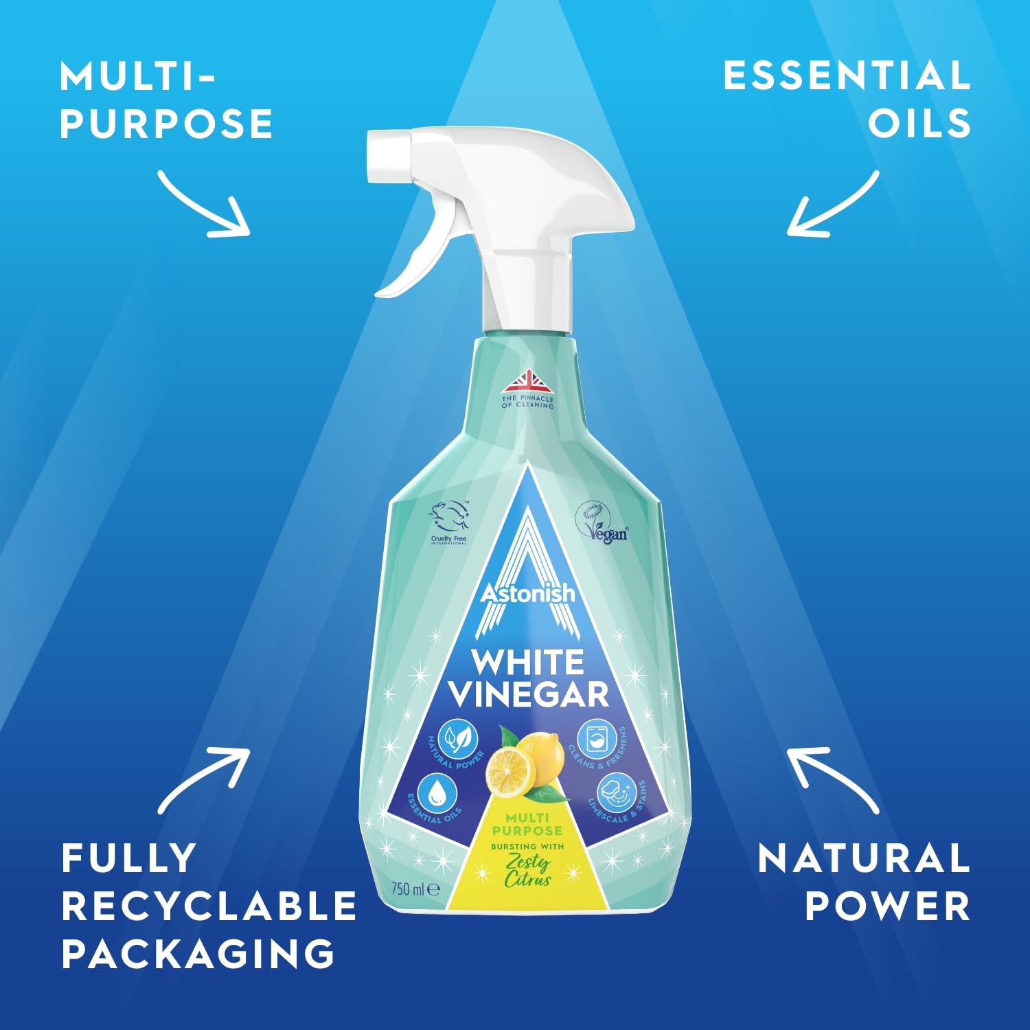Astonish - Multipurpose Cleaning Spray with White Vinegar & Lemon Scent 3