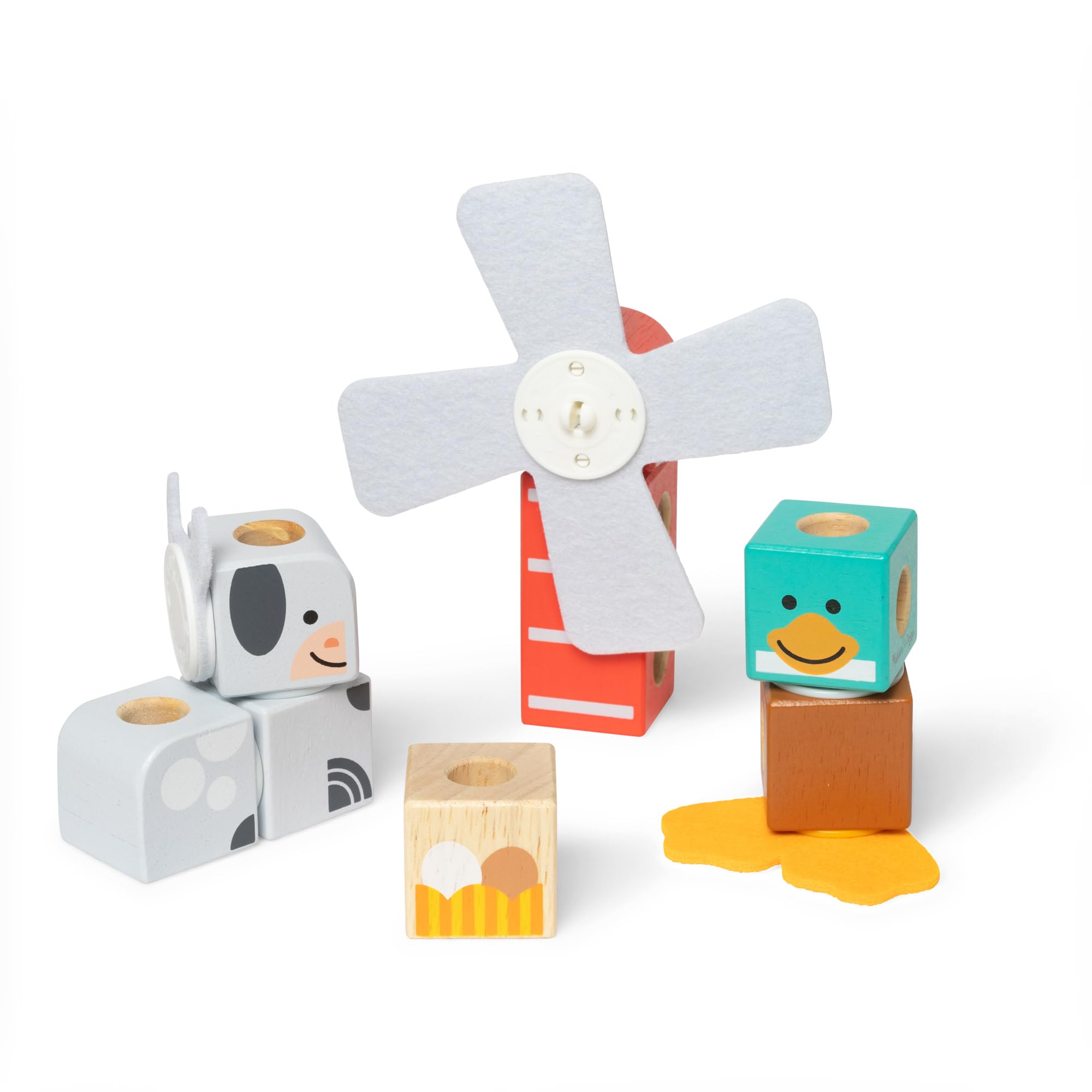 Melissa & Doug Blockables Farm Friends Snap And Play Building Blocks Set for Ages 2+