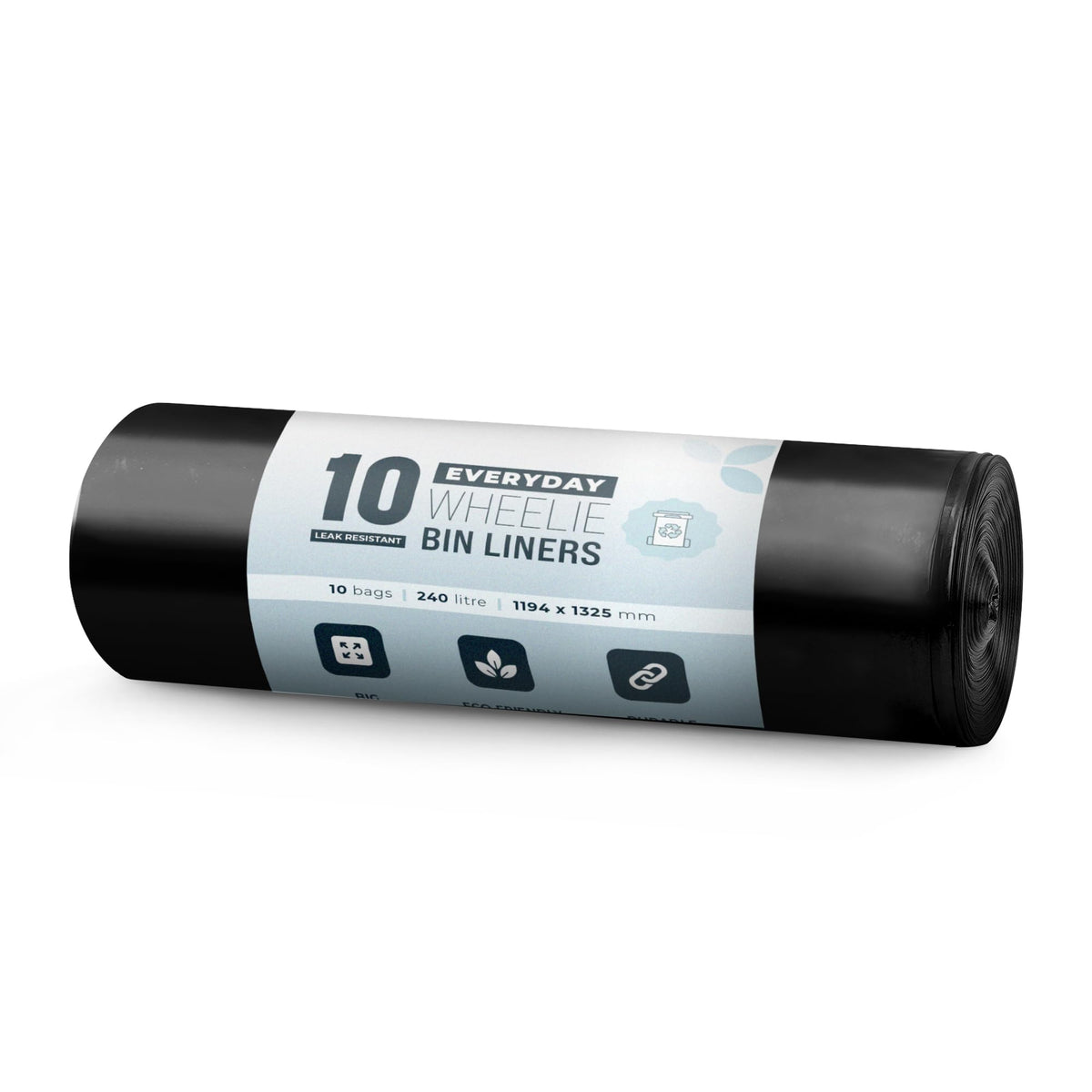 EcoBag Wheelie Bin Liners - Heavy Duty, Leak Resistant | 240L Capacity, 10 Count 1