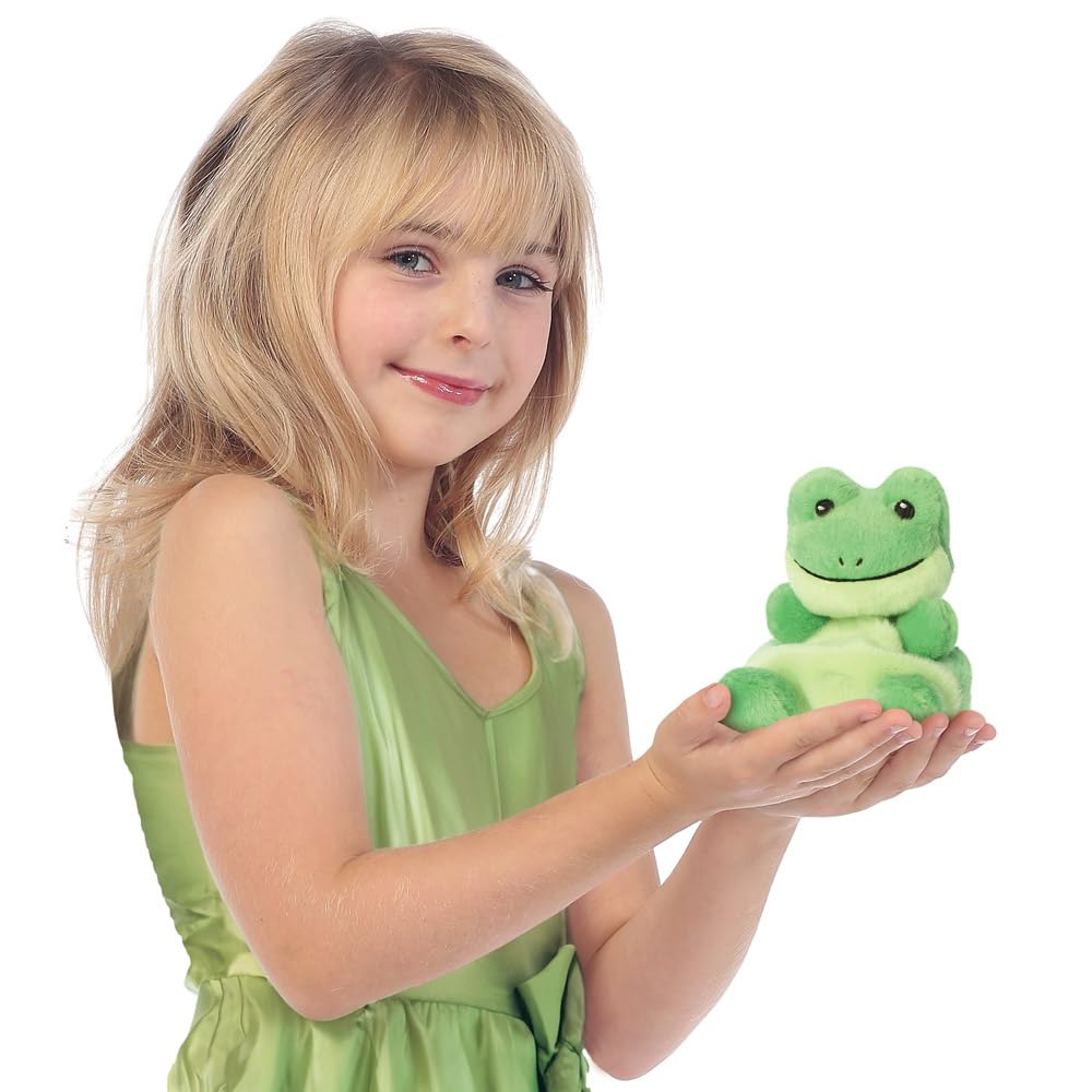 AURORA Palm Pals Ribbits Frog Soft Toy - 5 Inch Green Plush | Collectible | Suitable from Birth 3