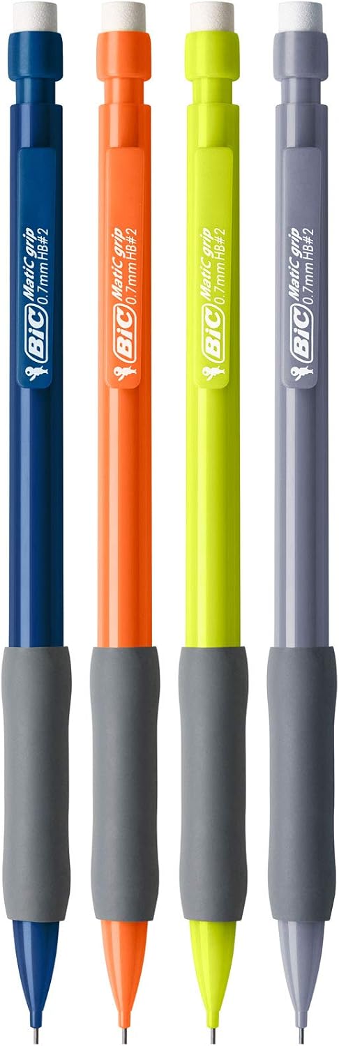 BIC Matic Original Comfort, Mechanical Pencils with 0.7mm Pressure Resistant HB Lead, Assorted Barrel Colours, Pack of 12 8