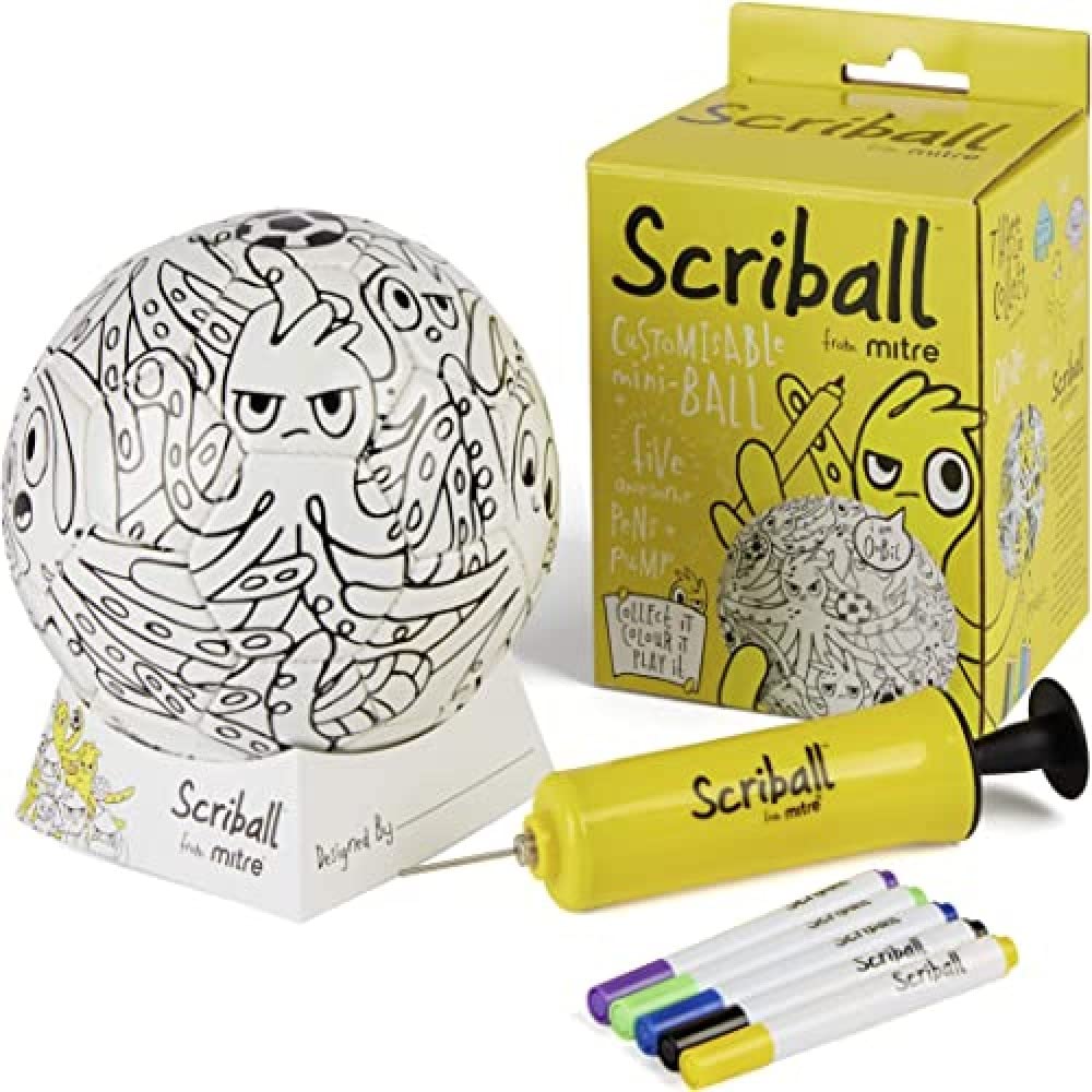 Mitre Scriball Ooodles Customizable Mini Football - Yellow/Multi, One Size