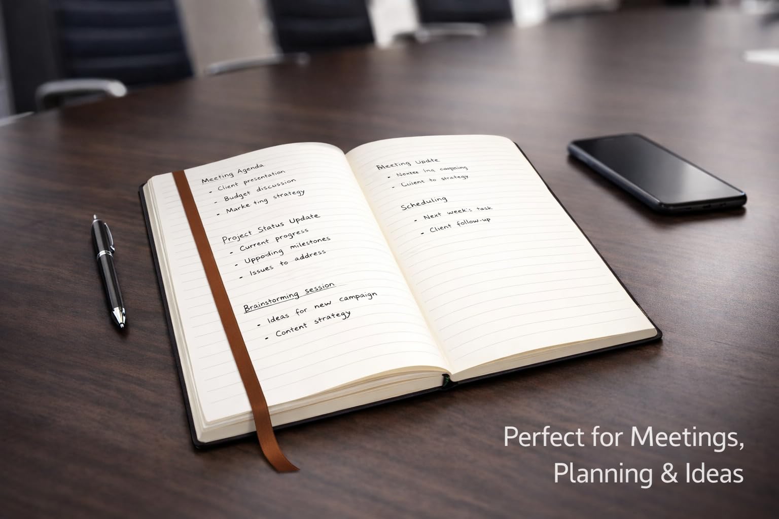 1ABOVE A4 Soft Feel Executive Notebook - Blue Hardback Journal with Elastic Closure | 160 Lined Pages 2