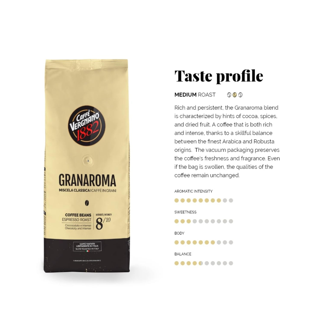 Caffè Vergnano 1882 Gran Aroma Whole Bean Coffee (1 kg)