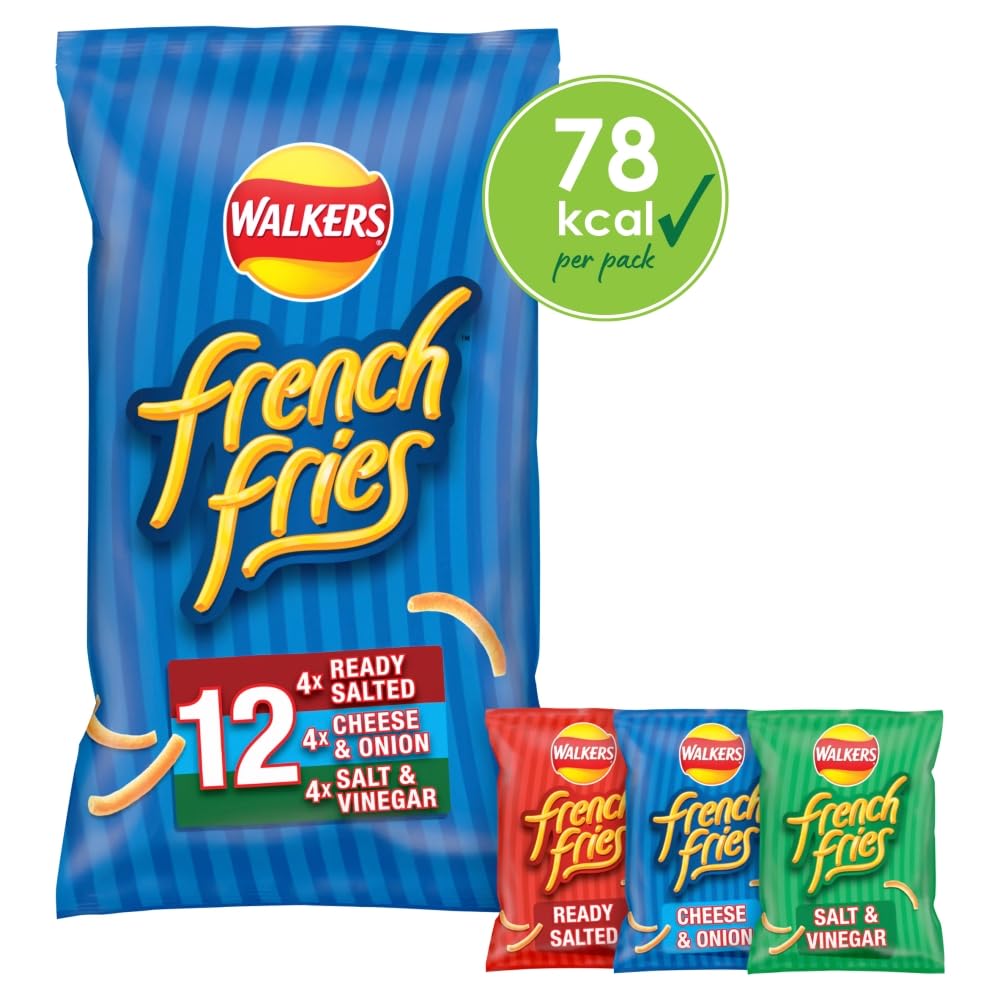 Walkers Pommes Frites Geschmack Knusprige Kartoffelsnacks Multipack 12 x 18g 3