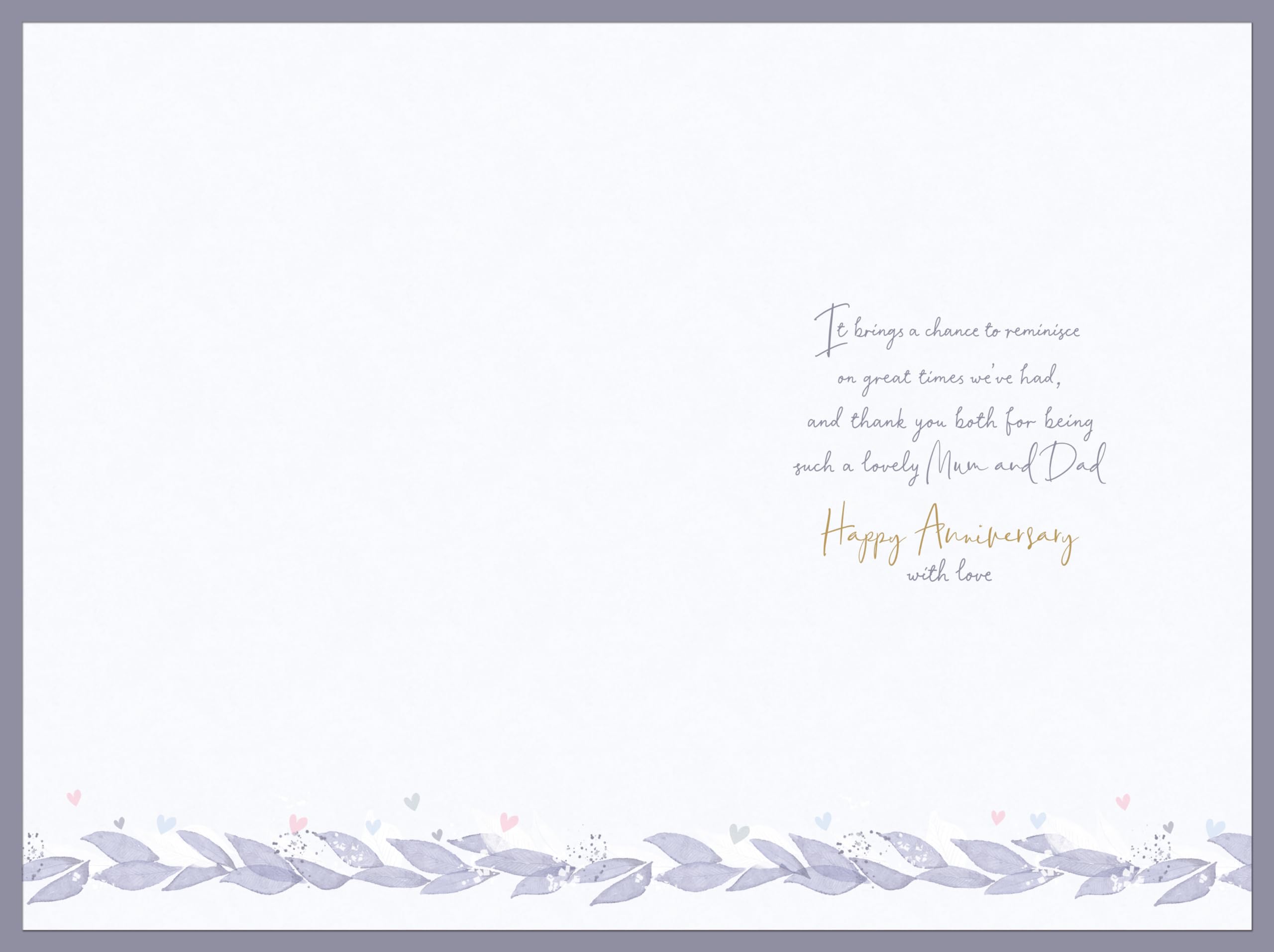 Wishing Well Mum and Dad Anniversary Luxury Greeting Card | Gold Foil Finish | 6 x 9 Inches
