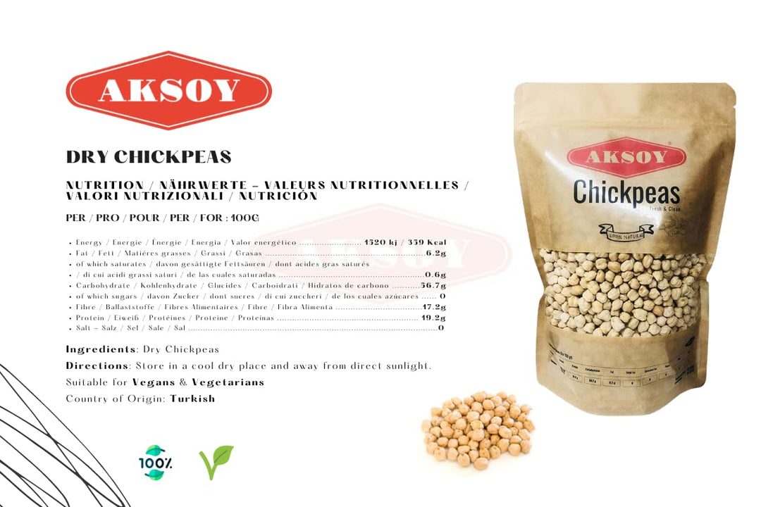 Aksoy - Premium Dry Chickpeas XL Size (12mm) 1KG