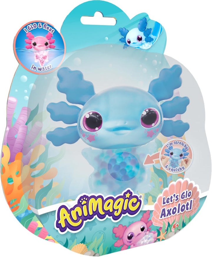 Let's Glo Axolotl - Blue Light-Up Interactive Electronic Pet Toy