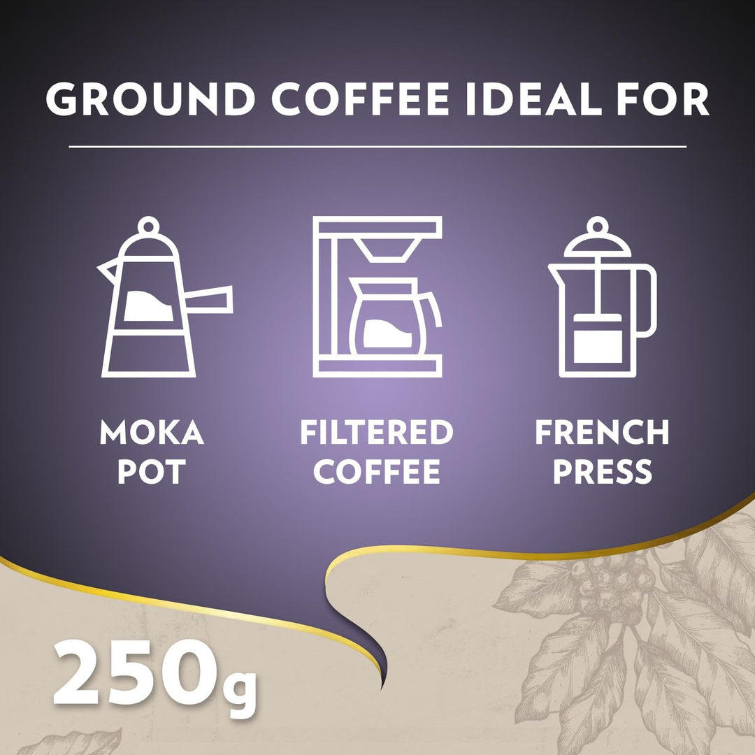Lavazza Espresso Barista Intenso - Ground Coffee Blend for Moka Pot & French Press
