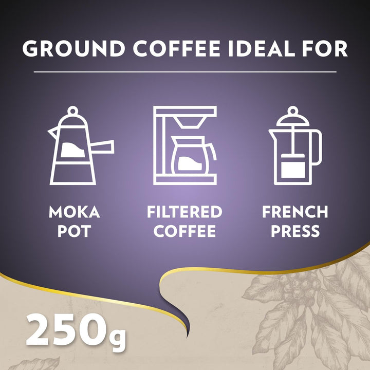Lavazza Espresso Barista Intenso - Ground Coffee Blend for Moka Pot & French Press
