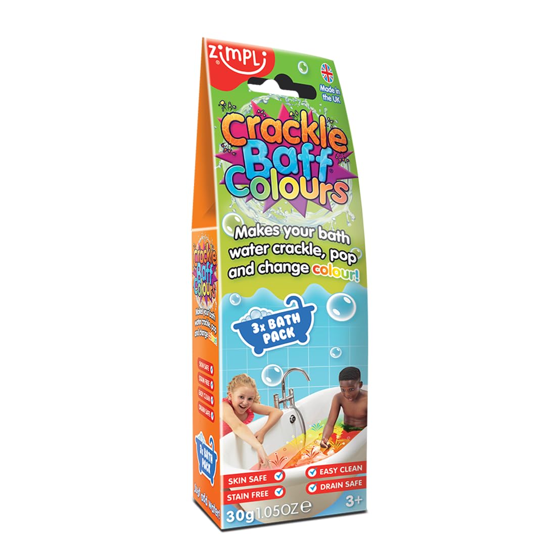 ZIMPLI Crackle Baff Colours Bath Toy - 3 Pack | Makes Water Crackle, Pop & Change Colour | UK Made 1