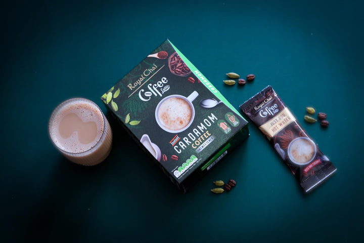 Royal Chai Coffee Latte Cardamom Unsweetened - 10 Single Serving Sachets