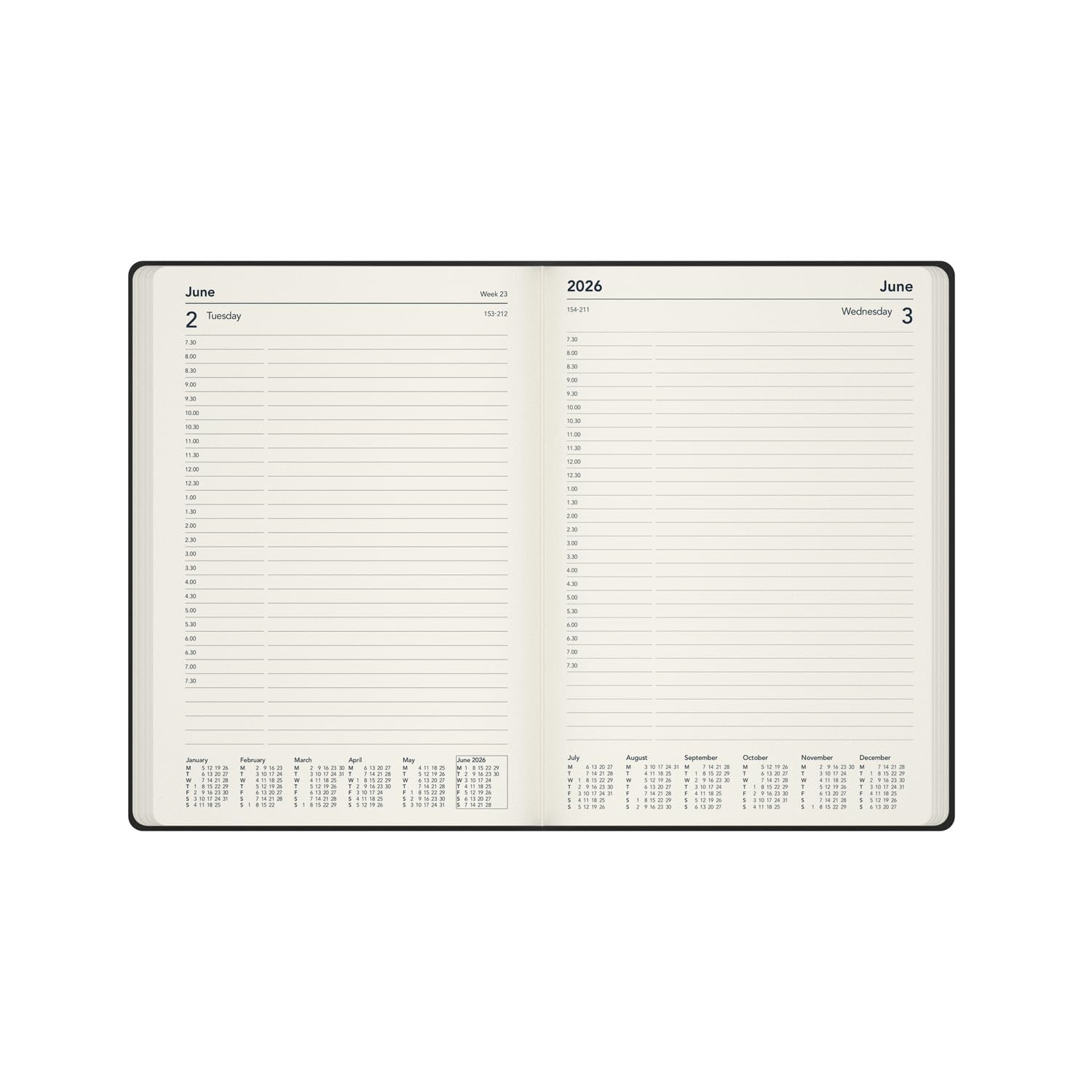Collins Legacy 2026 Appointment Book Planner - A5 Day-To-Page | 1/2 Hourly Appointments | Mint Hard Cover 2