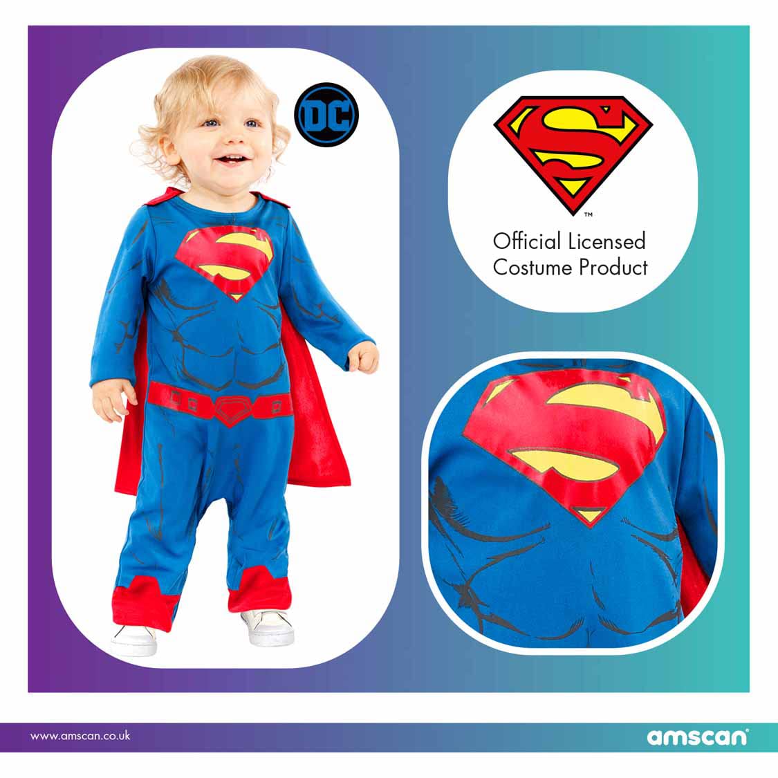 Superman Costume for Boys (2-3 Years) - Officially Licensed DC Superhero Fancy Dress 2
