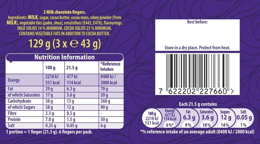 Cadbury - Dairy Milk Twirl Chocolate Bar Multipack 129g 7