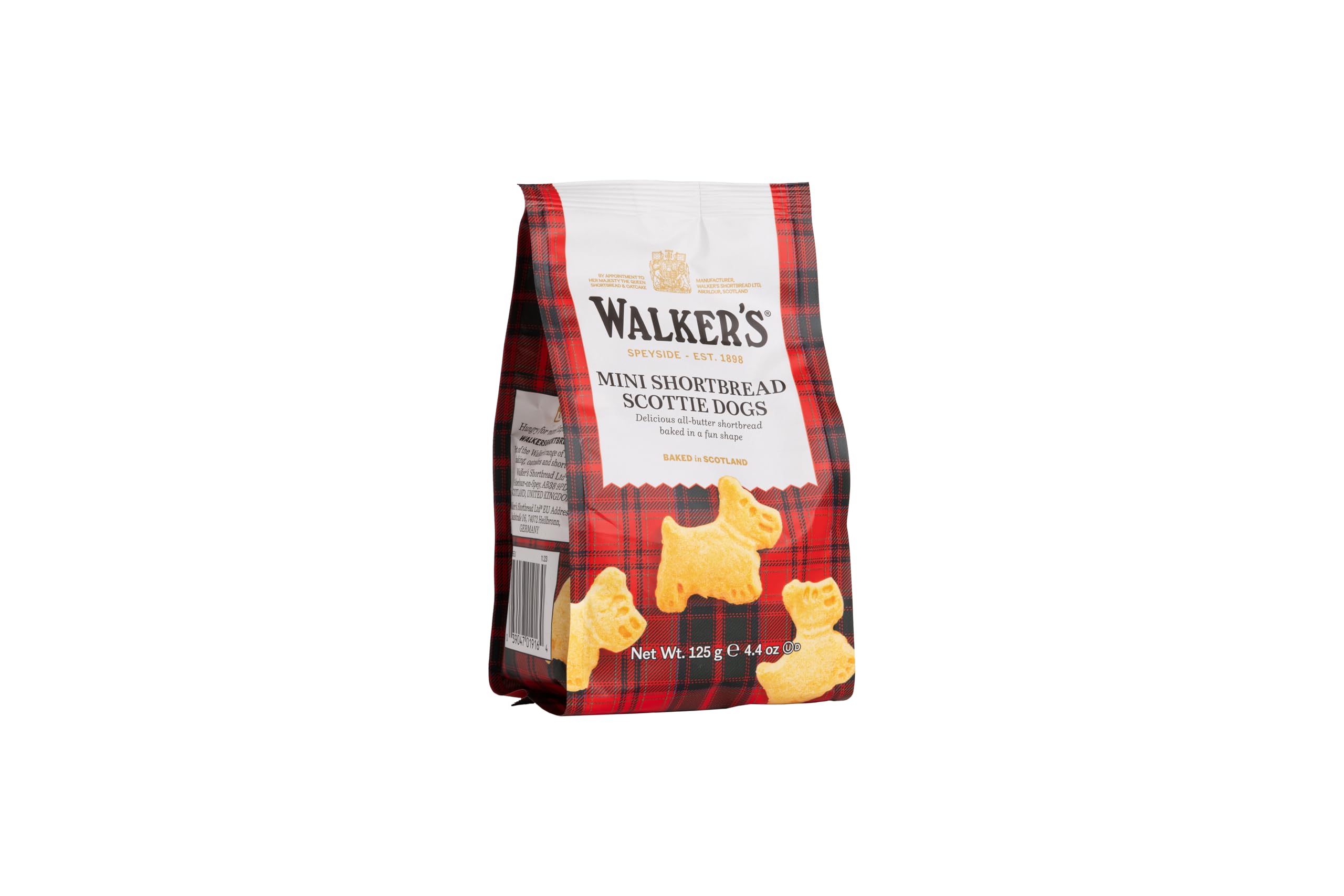 Walkers Shortbread Mini Scottie Dogs - Traditional All-Butter Recipe | 125g Bag