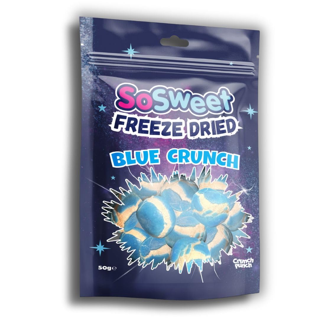 SoSweet Freeze Dried Sweets – Blue Crunch 50g | Intense Fruity Flavour | Crispy Airy Snack 1