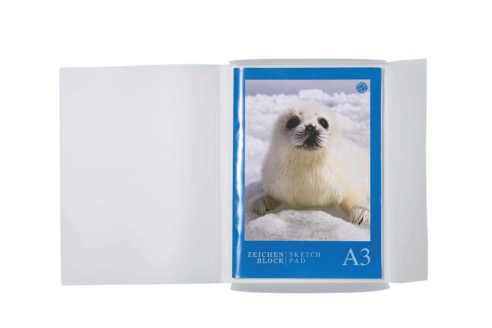 HERMA Elastic Folder - Translucent White A3 | Sturdy Polypropylene | 3 Inner Flaps 3