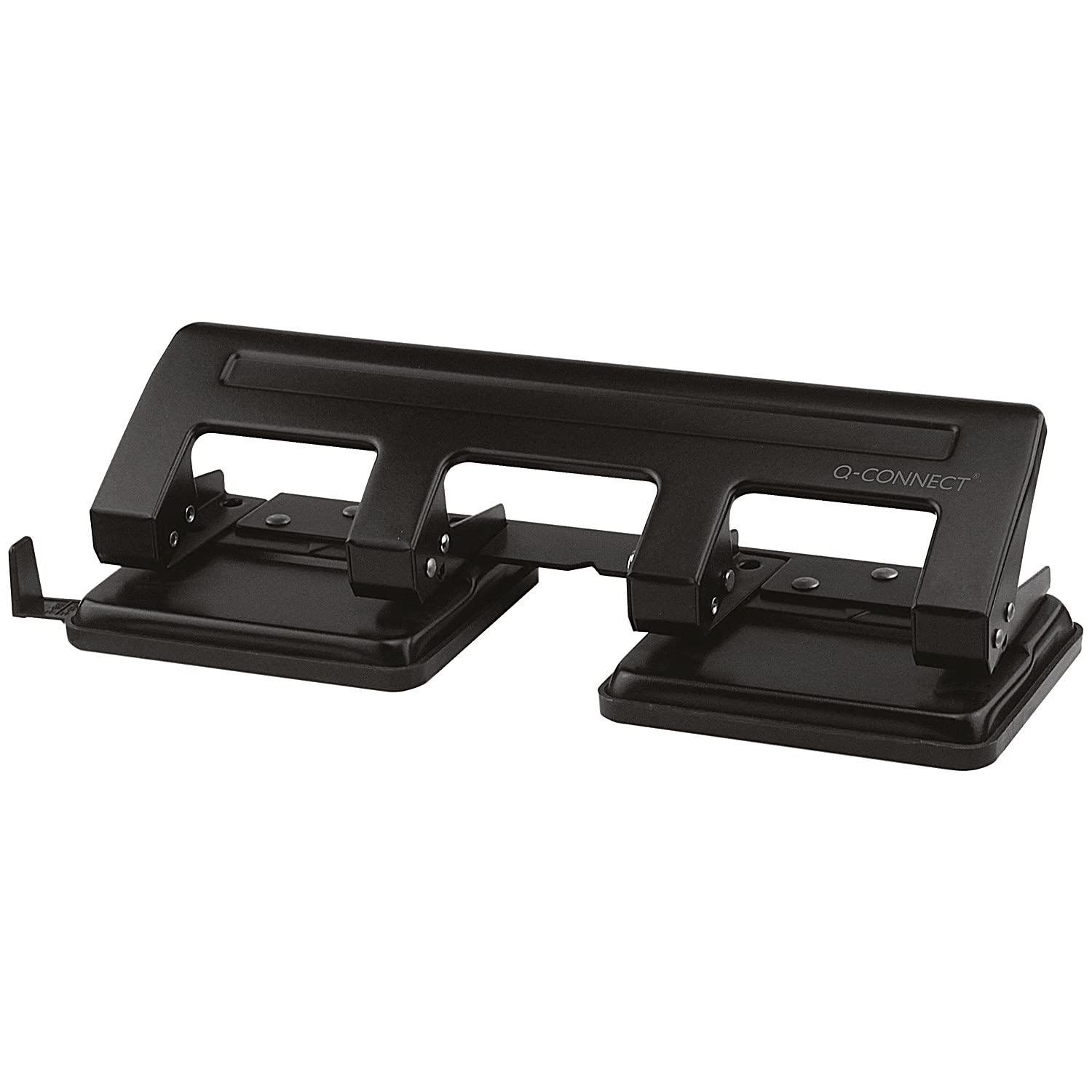 Q-Connect Fixed 4 Hole Punch - 16 Sheet Capacity | Black Metal Construction 1