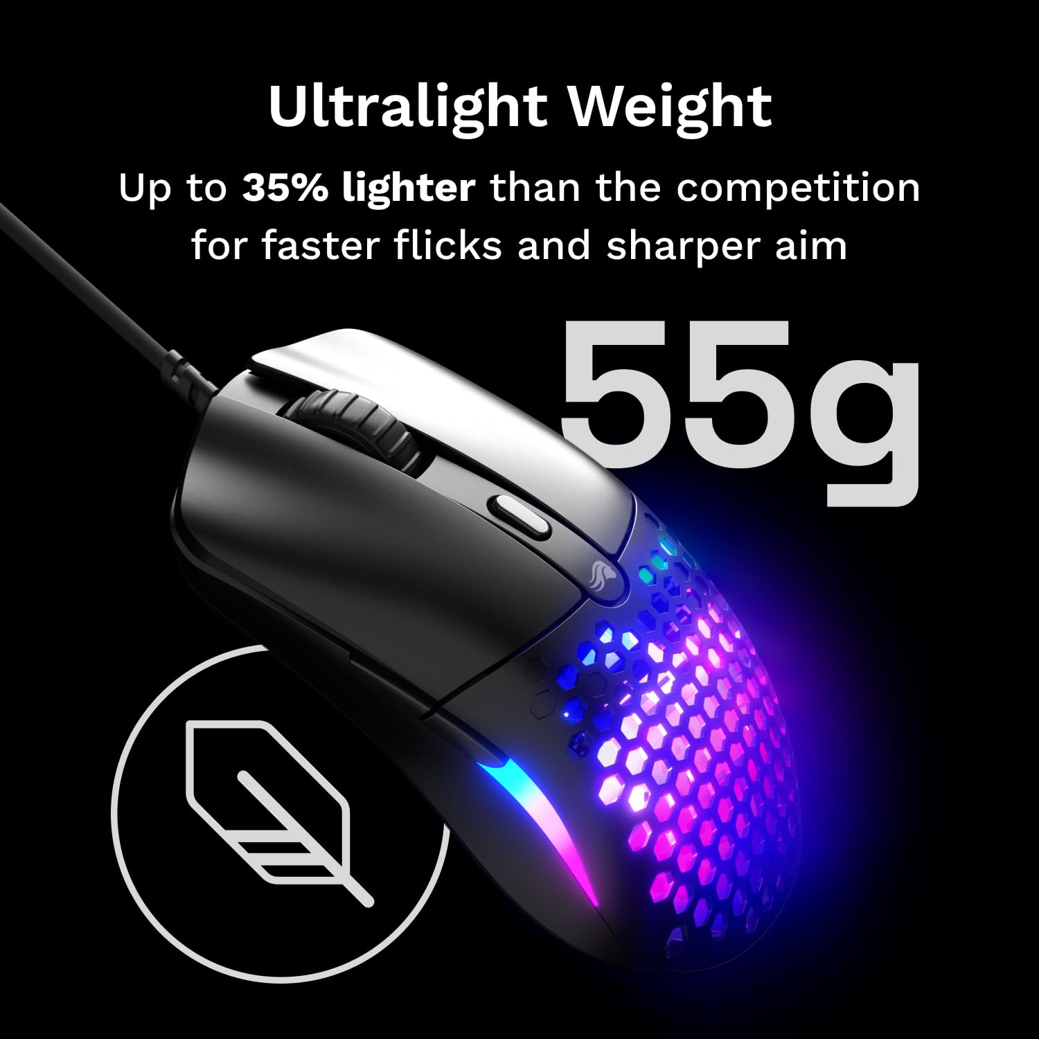 GLORIOUS Model O Eternal Ultralight RGB Gaming Mouse - 55g Lightweight | 6 Programmable Buttons | 12K DPI Optical Sensor