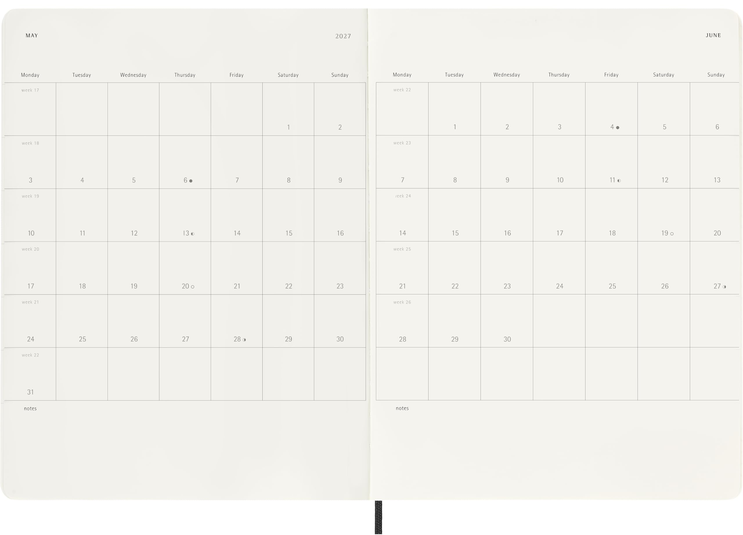 Moleskine Weekly Planner 2026-2027 18-Month Organizer XL Black Flexibound 4