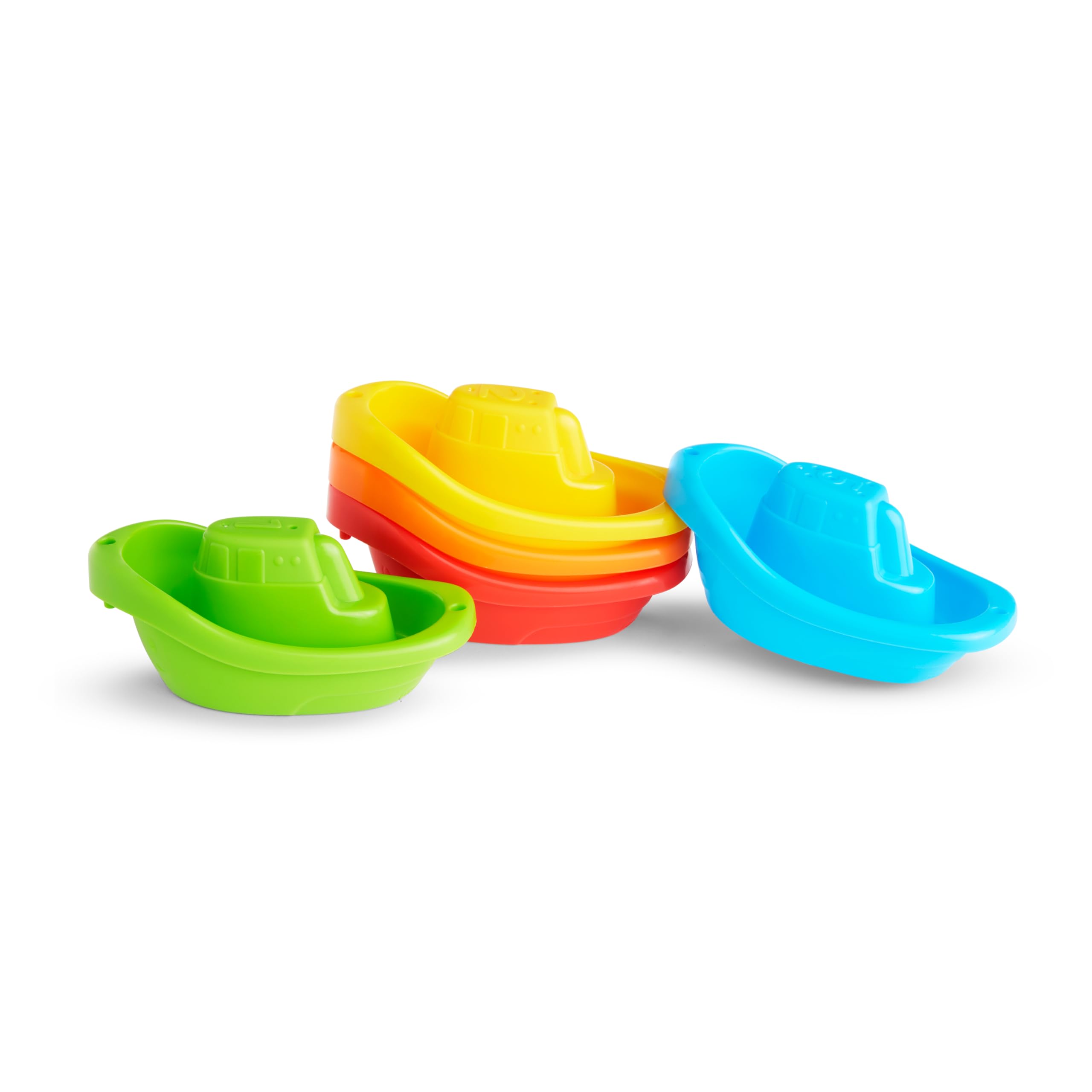 Munchkin Fleet of 5 Boats Bath Toy | Linking, Numbered, Scoop & Strain Play | Ages 9+ Months 2