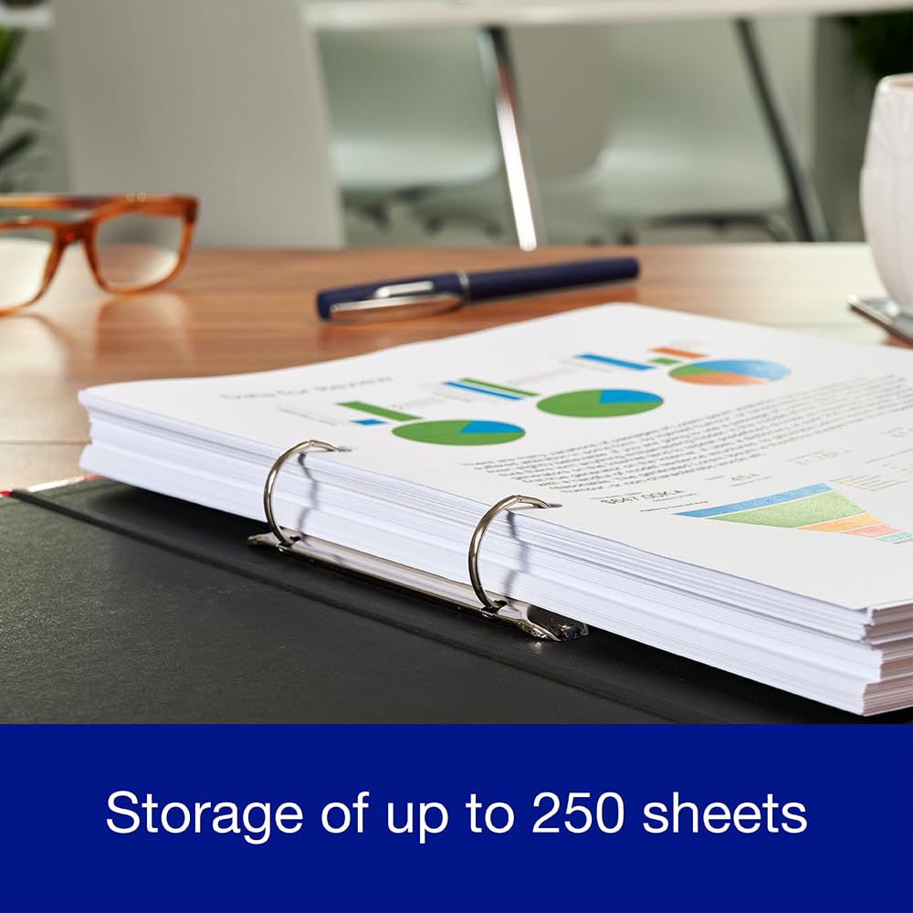 Oxford A4 Ring Binder - Leaves Design, 40mm Spine, 250 Sheet Capacity | Pack of 3 3