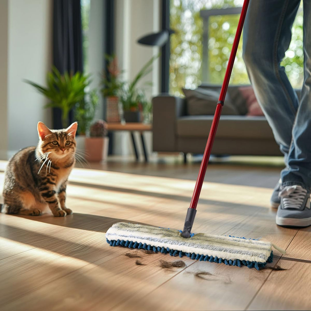 Vileda Pet Pro Microfibre Flip Mop - 2-Sided Wet & Dry Cleaning for All Hard Floors