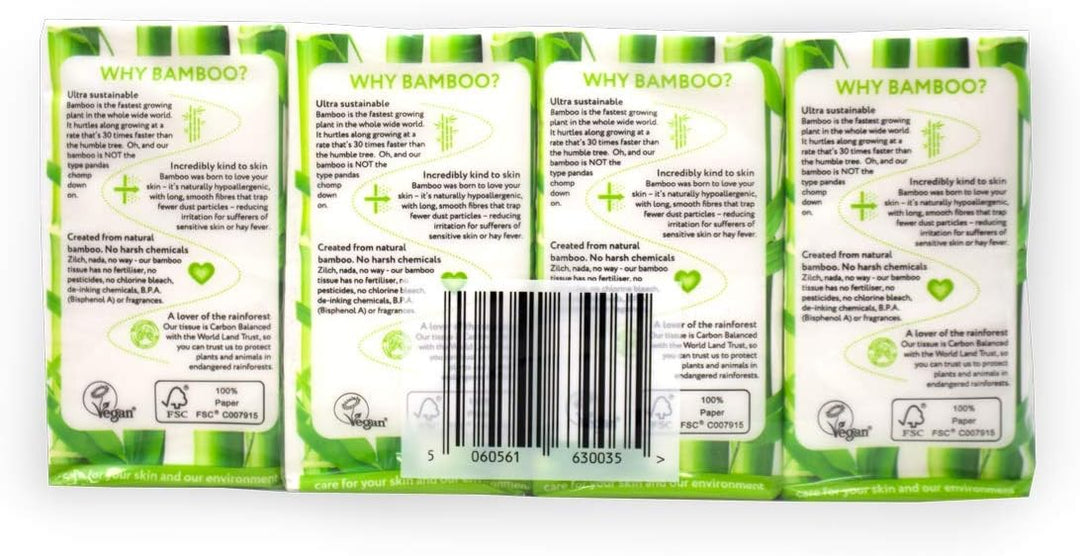 The Cheeky Panda - Bamboo Pocket Tissues Bulk Box (96 Packs, 10 Tissues per Pack)