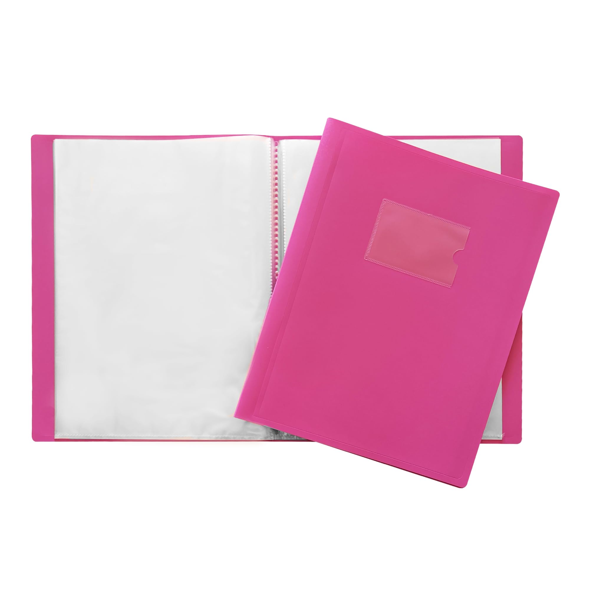 Janrax A4 Pink Flexible Cover Presentation Book - 20 Pockets | Copy Safe | Acid Free
